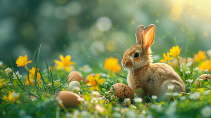 easter bunny in the grass, Easter Background