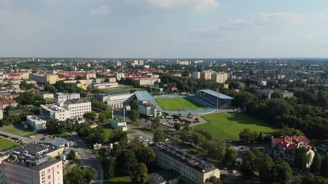 Beautiful Landscape Stadium Radom Aerial View Poland