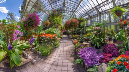 Summer Floral Wonderland in Wide-Angle Panorama