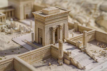 Obraz premium Render a 3D model of a historic biblical landmark with intricate detail.