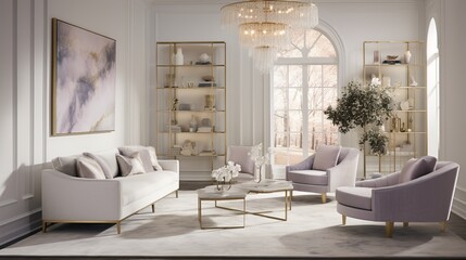 Modern A class living room interior design with elegant color palette 