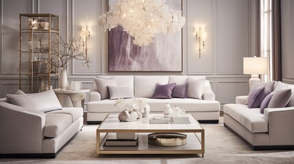Modern A class living room interior design with elegant color palette 