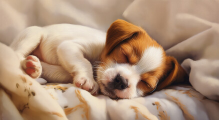 잠자는 아기 강아지