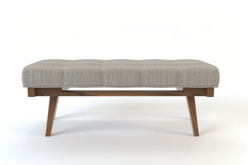  3D Render of a stylish bench, providing additional seating and storage in entryways or bedrooms, on isolated white background, Generative AI