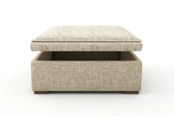 3D Render of a versatile storage ottoman, providing both seating and hidden storage space, on isolated white background, Generative AI