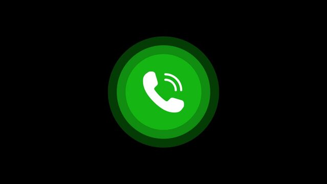 Incoming call icon animation on transparent background