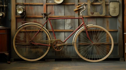 Keuken spatwand met foto old bicycle in the street © Ali
