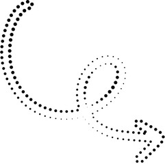 Set of dotted arrows. Halftone graphic