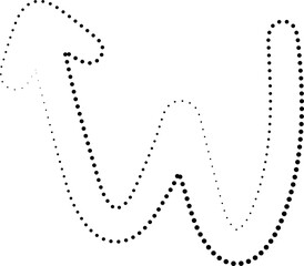 Set of dotted arrows. Halftone graphic