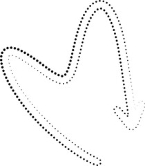 Set of dotted arrows. Halftone graphic