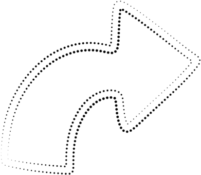 Set of dotted arrows. Halftone graphic