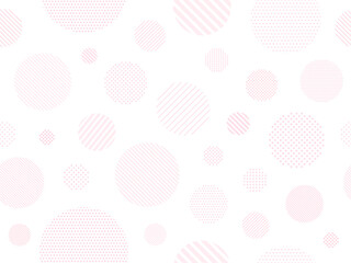 ピンクのドットとストライプ柄の円のパターン背景