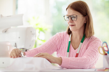 Sewing machine. Fashion design workshop.