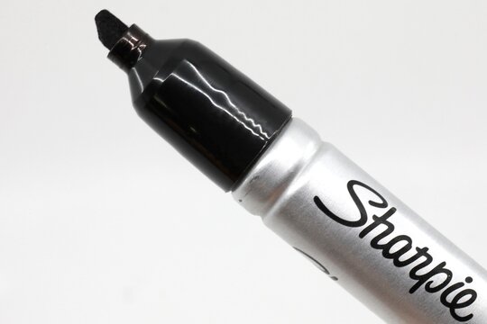 Sharpie Brand permanent magic marker. President Donald Trump uses Sharpies to sign official government documents. Manufactured by Newell. Nashville, TN, USA - March 9