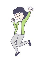 ジャンプする女性