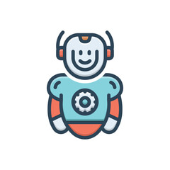 Color illustration icon for robotics