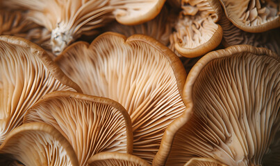 a close up of beautiful mushrooms, Generative AI  - obrazy, fototapety, plakaty