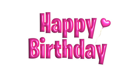 Obraz premium Happy Birthday 3d Lettering. Happy Birthday PNG 