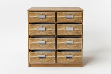 3D Render of a file cabinet with multiple drawers for organizing documents and files, on isolated white background, Generative AI