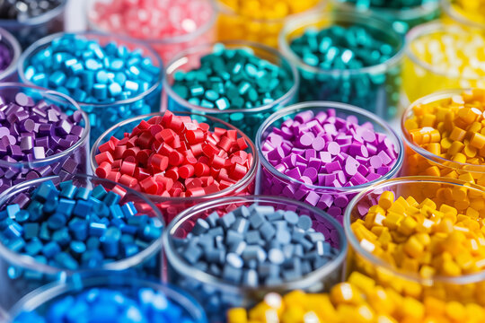 Plastic polymer color pigment granules industrial.