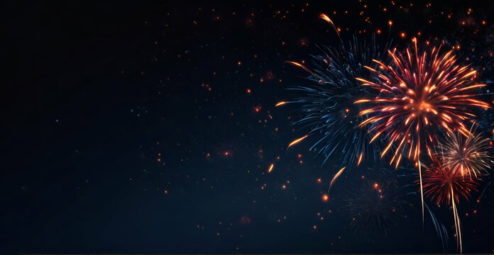 Fourth of July Fireworks State holidays in France congrats concept. French inscription Bonne Fete National ai generative