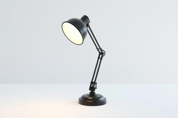 3D Render of a stylish desk lamp with adjustable brightness settings, on isolated white background, Generative AI