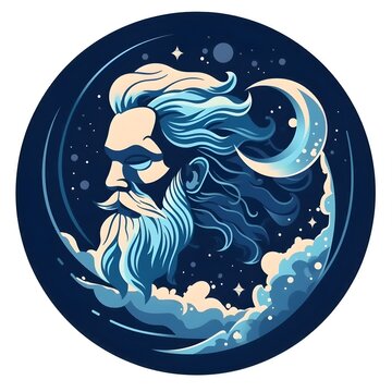 Pisces Astrology Emblem: Flat Vector Logo Design for Zodiac Sign