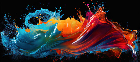 colorful watercolor ink splashes, paint 129