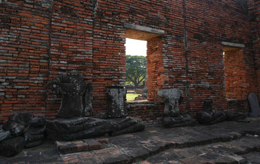 Wat Phra Si Sanphet One of the World Heritage Sites of Ayutthaya Province, Thailand, built in 1492, currently remaining in condition as seen in the picture, taken on 23-02-2024.