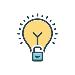 Color illustration icon for solution
