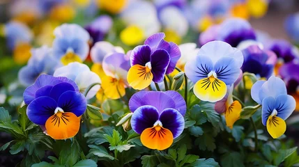  A  cluster of pastel colored  pansies  © Zunaira