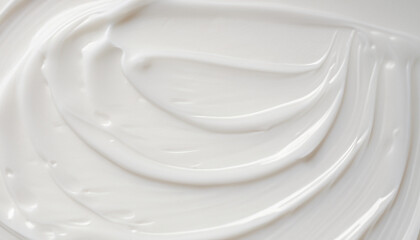 The white surface of the cream lotion softens the background., texture, top view, close up