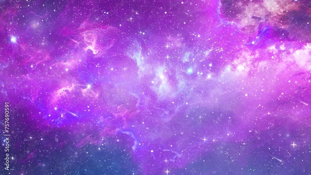 Wall mural nebula and galaxies in space. beautiful space background. seamless looping overlay 4k virtual video 