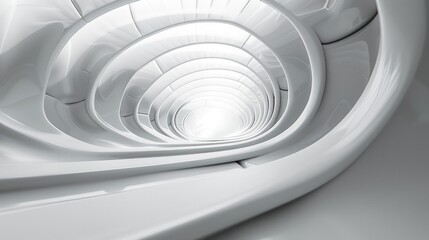 Dynamic Abstract Techno Curve on White Background - Futuristic Design