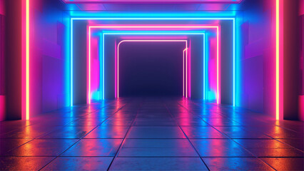 bright colorful neon room background