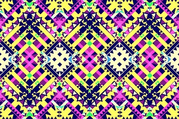 Ethnic patterns with simple shapes. Tribal and ethnic fabrics. African, American, Mexican, Indian styles. Simple geometric pattern elements are best used in web design, business textile printing.