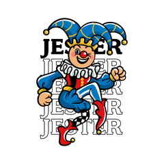 Fototapeta premium Vector t-shirt illustration of a funny Jester