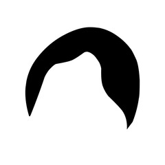 Black hair silhouette collection of fashionable haircuts or hairstyles for girls, isolated on white background. Fashion vector illustration