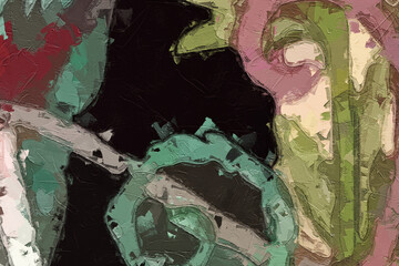 Oil paintings and various flowers, butterflies, birds, mushrooms, roses, peonies, chrysanthemums, all beautiful