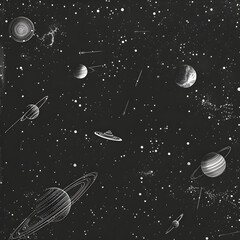 seamless pattern of space texture ai generative 