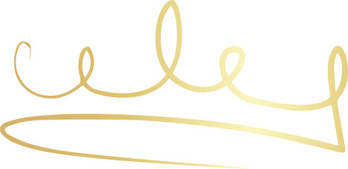 Royal crown of gold set. Element drawn by hand © Iyrin