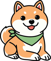 Shiba inu japanese dog cartoon