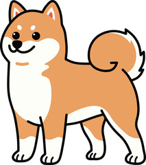 Shiba inu japanese dog cartoon
