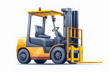 Fototapeta na wymiar illustration forklift truck clipart, ultra detail, white background