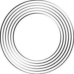 Circle concentric pattern. Geometric vortex ring shape