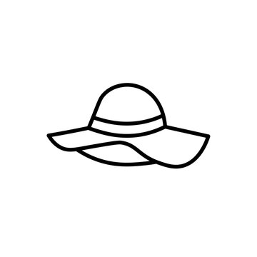 Woman Hat Isolated Line Icon Style Design. Simple Vector illustration