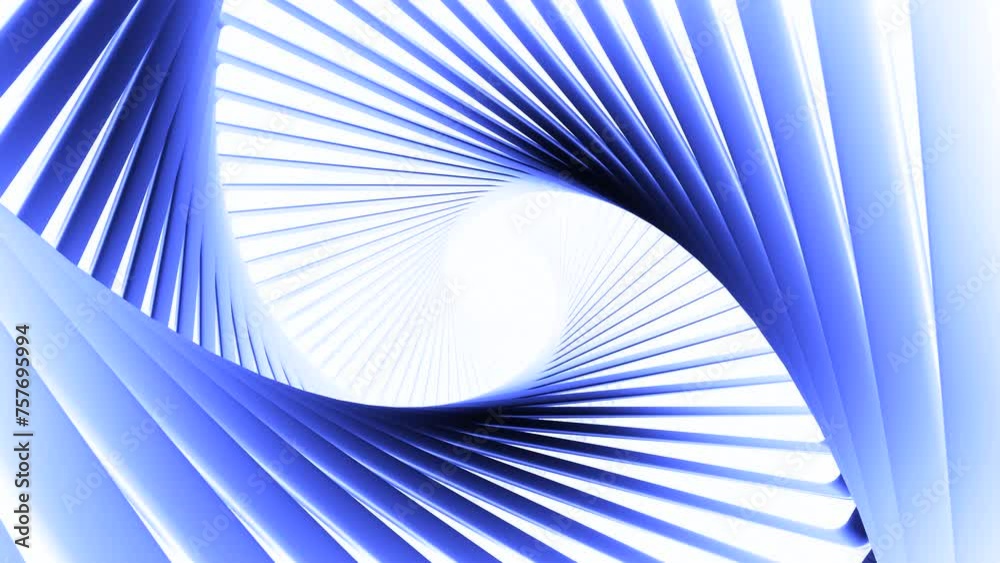 Wall mural abstract animation of glowing light lasers creating tunnel effect. design. flying in the futuristic 