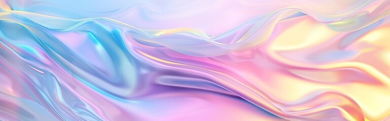 Fototapeta premium A vibrant abstract painting featuring a color palette of blue, pink, and yellow, creating a dynamic and energetic composition