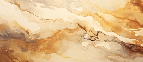 A detailed closeup of a brown and white marble texture resembling a painting by nature. This visual...