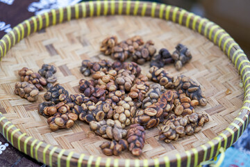 Close-up of rich cat poop coffee